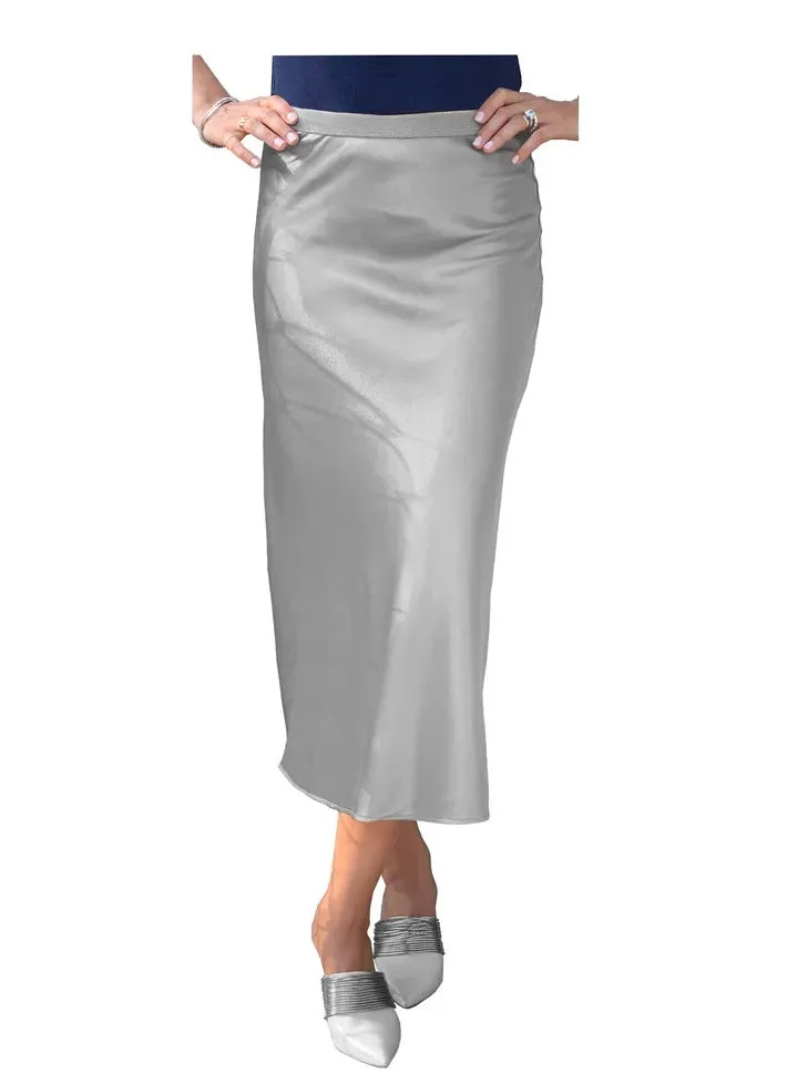 Baby'O Womens Stretch Satin Slip Skirt