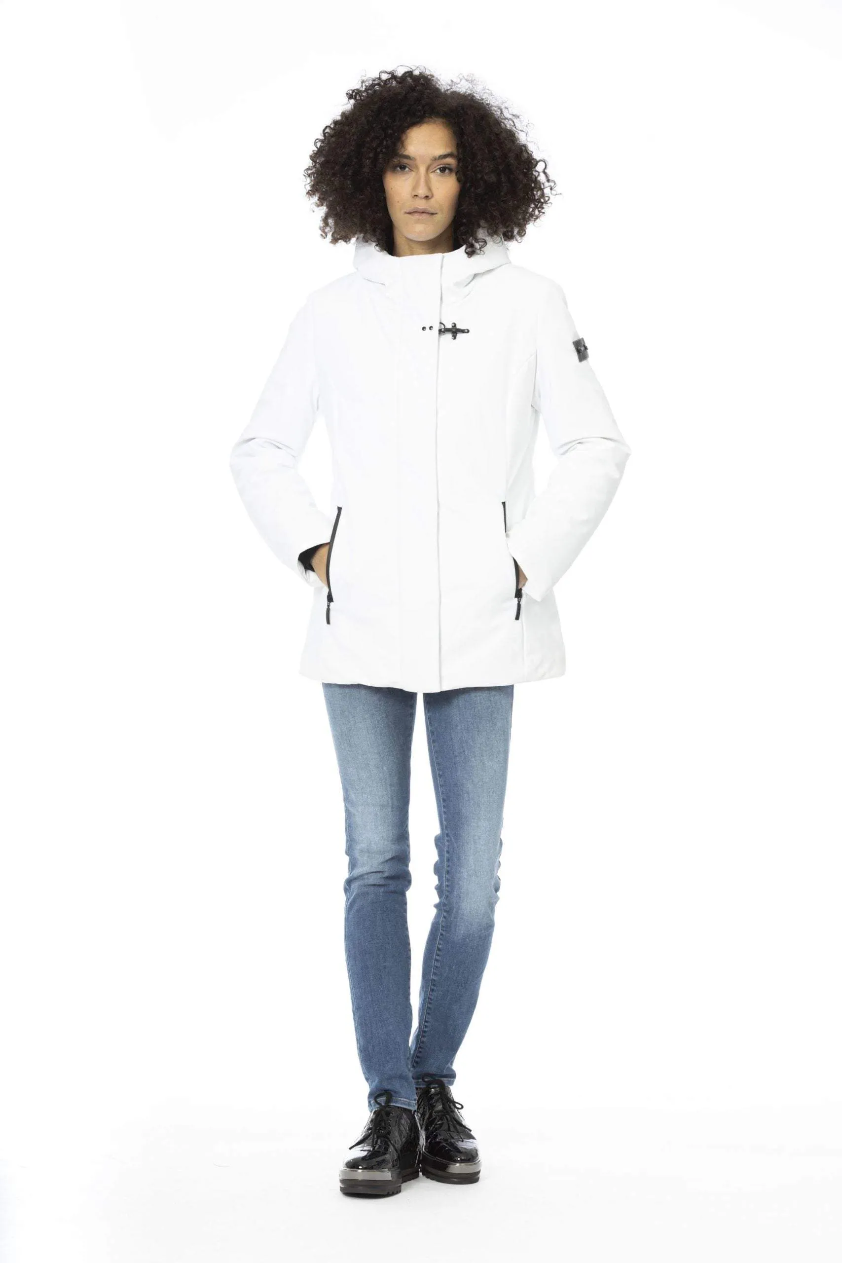 Baldinini Trend White Polyester Jackets & Coat