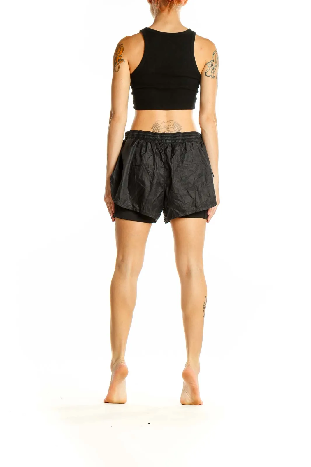 Black Layered Running Shorts