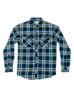 Blue Plaid Flannel Button-Up