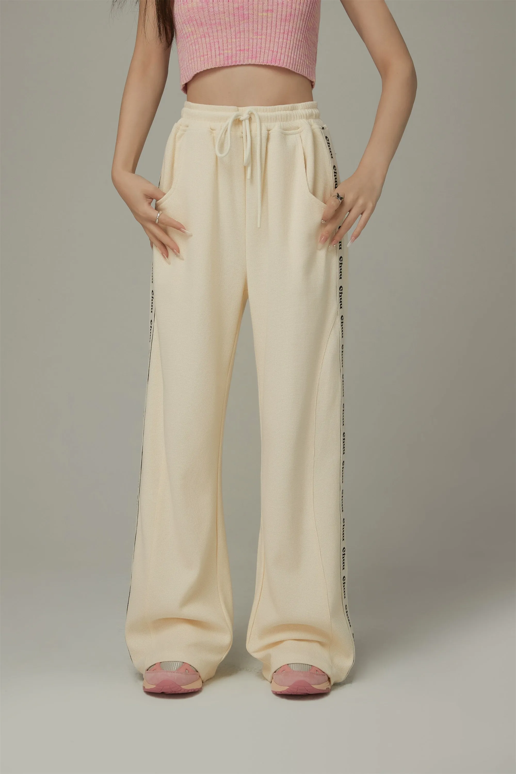 Elastic Waist String Sporty Pants