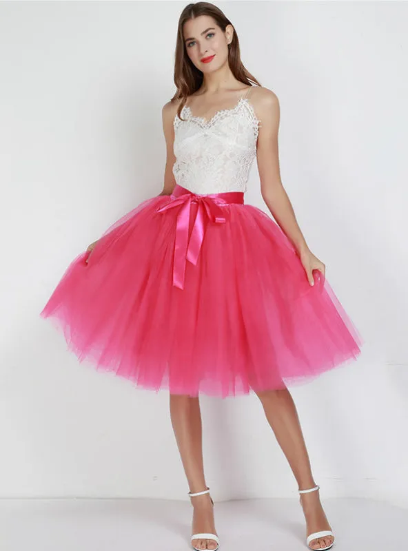 Fashion Tulle Skirt Pleated Tutu Skirts Womens