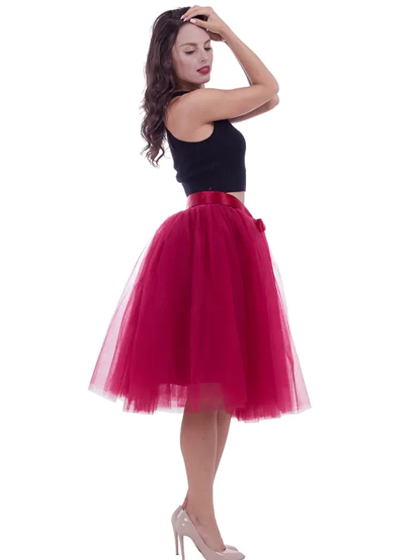 Fashion Tulle Skirt Pleated Tutu Skirts Womens