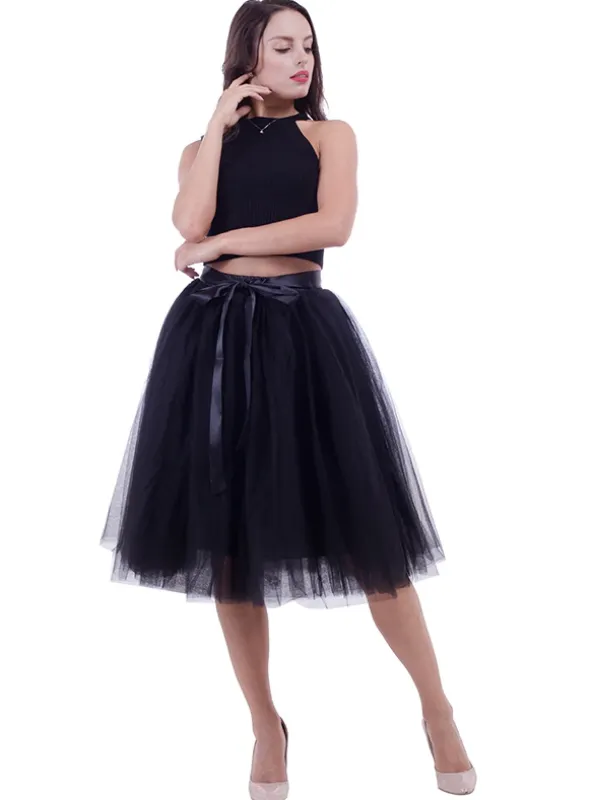 Fashion Tulle Skirt Pleated Tutu Skirts Womens