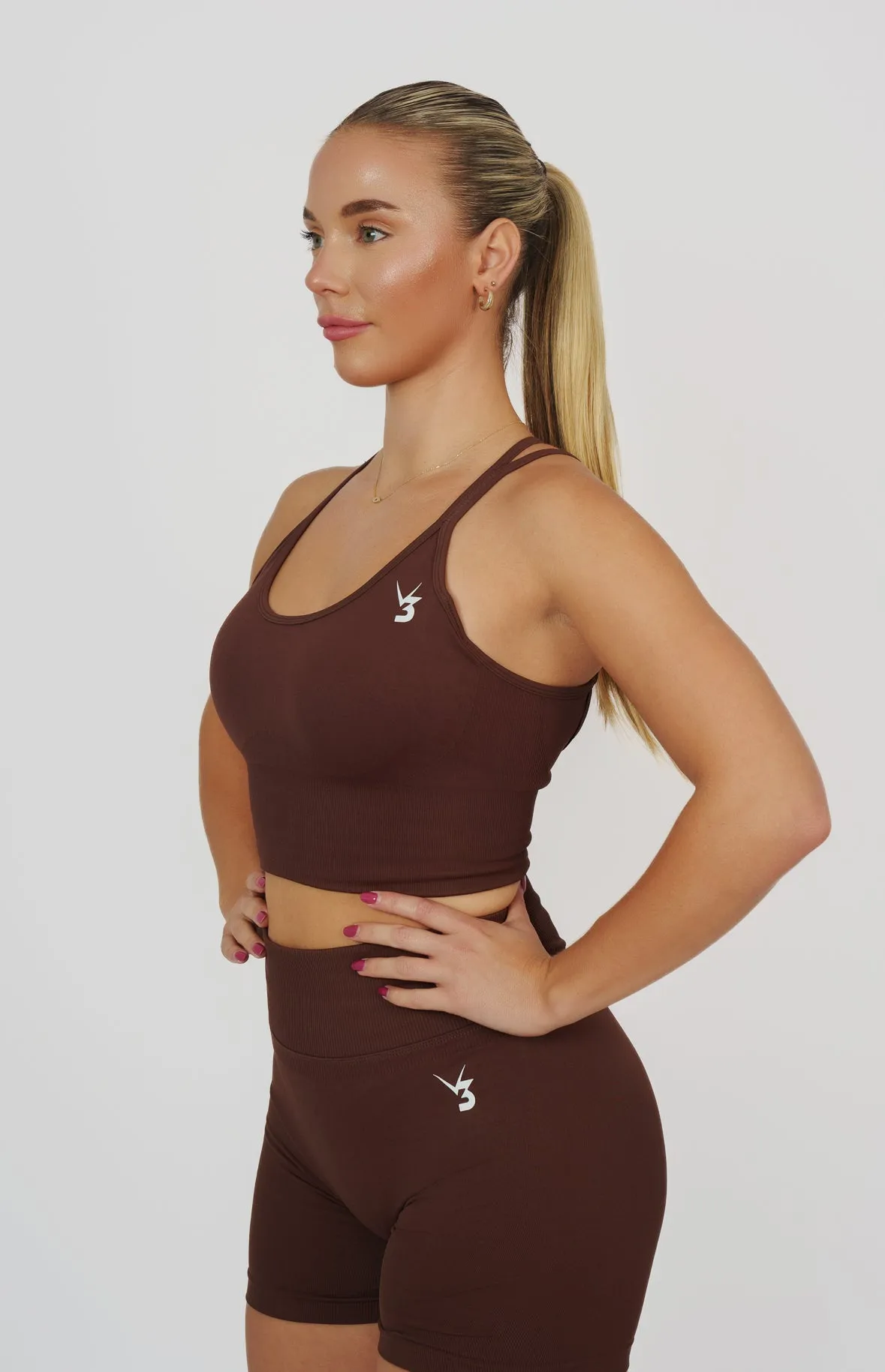 Form Seamless Scrunch Leggings & Sports Bra Set - Chestnut Brown