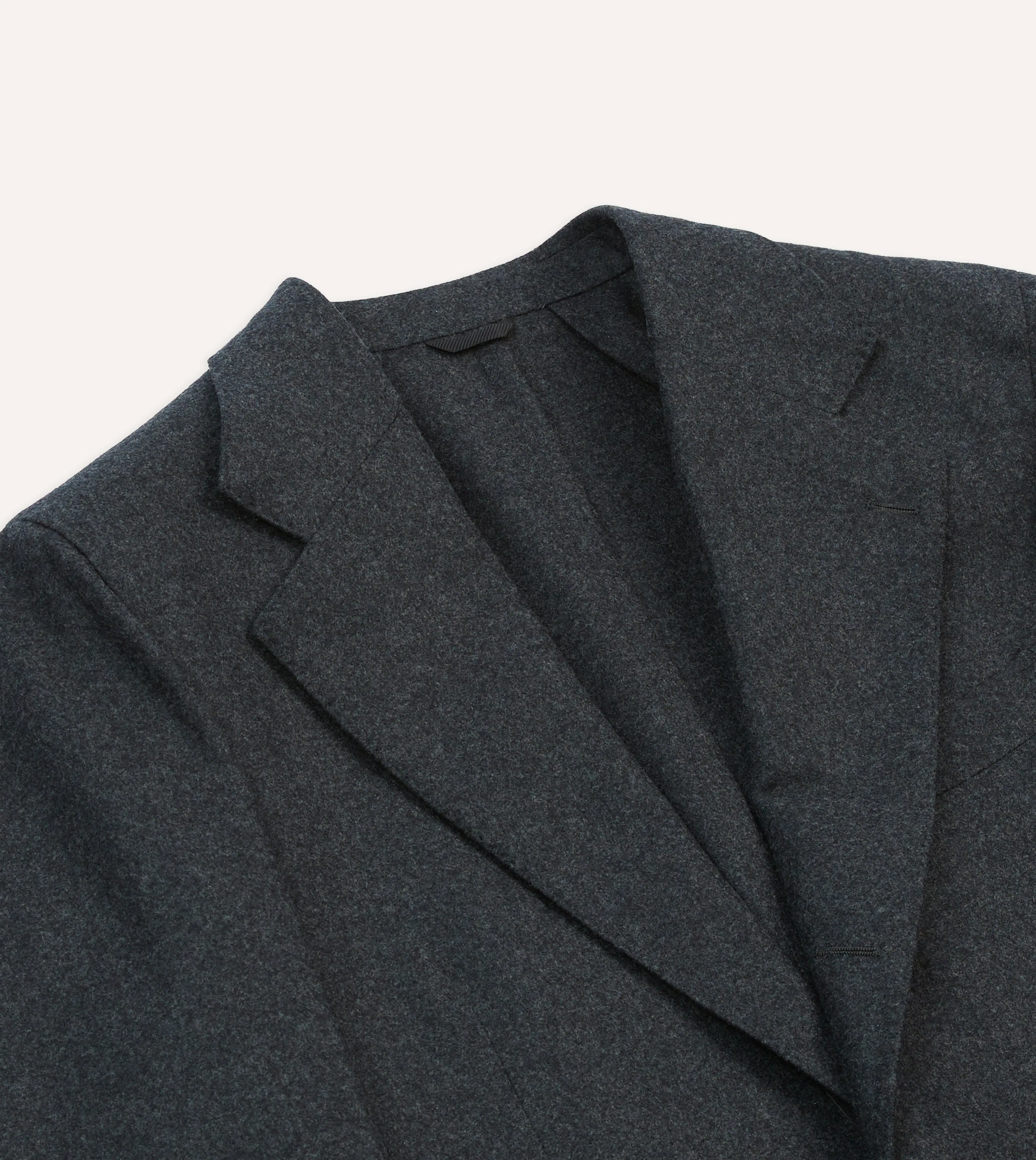 Grey Wool Flannel Tailored Jacket