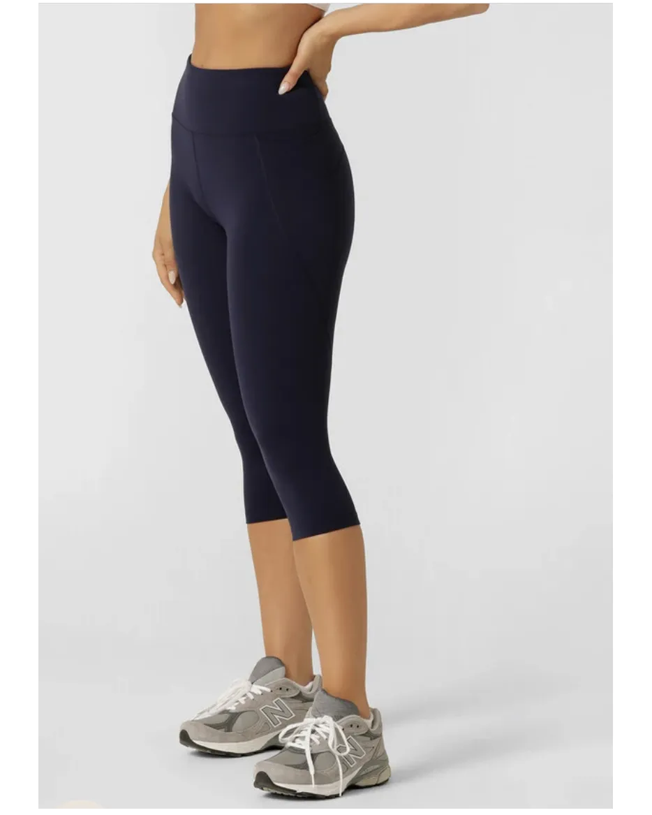 Lorna Jane Amy Phone Pocket 3/4 Tech Leggings - French Navy