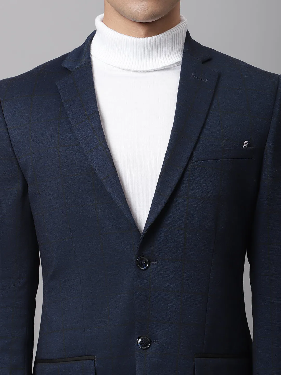 Men Navy Casual Blazer