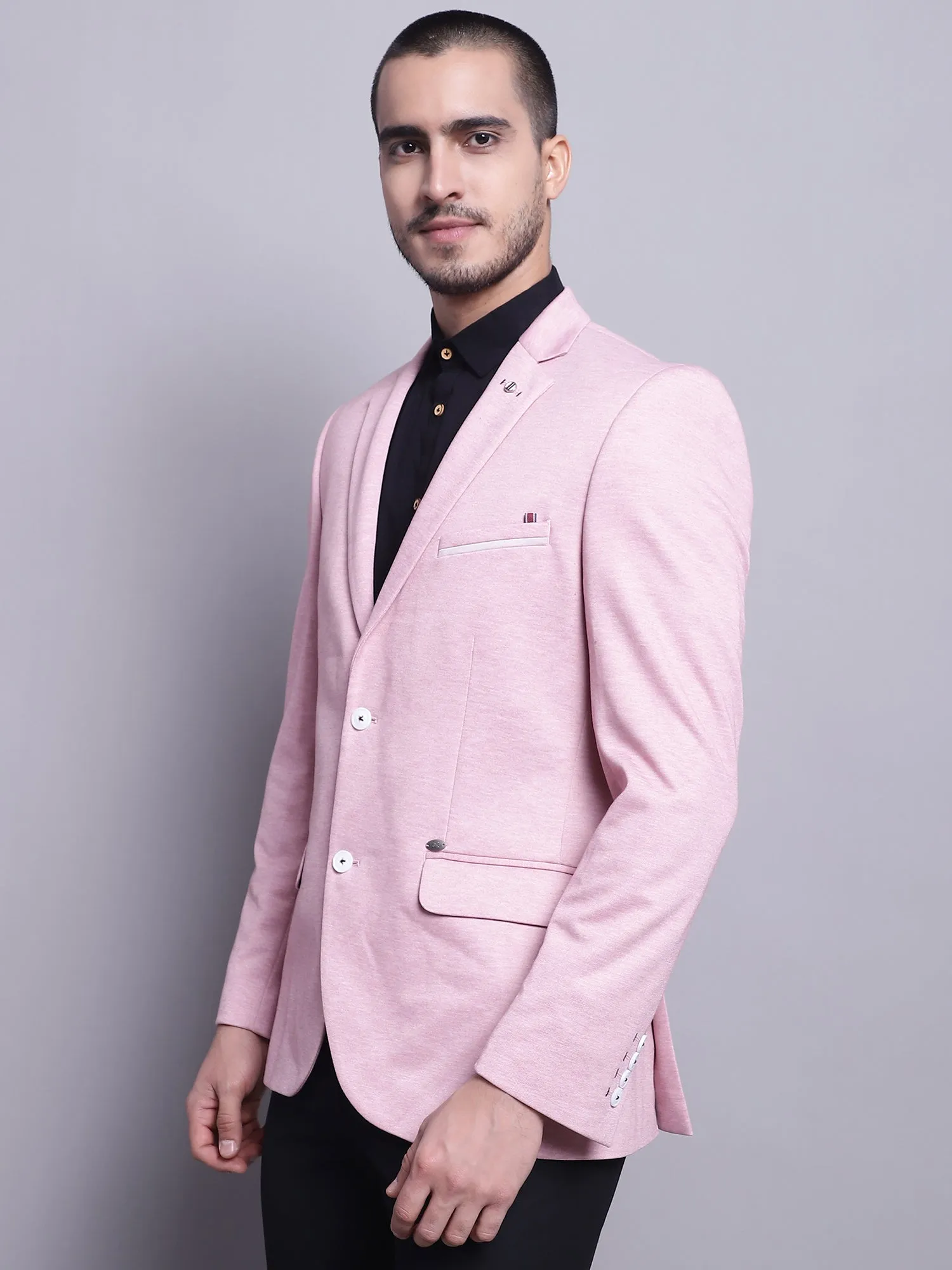 Men Pink Casual Blazer