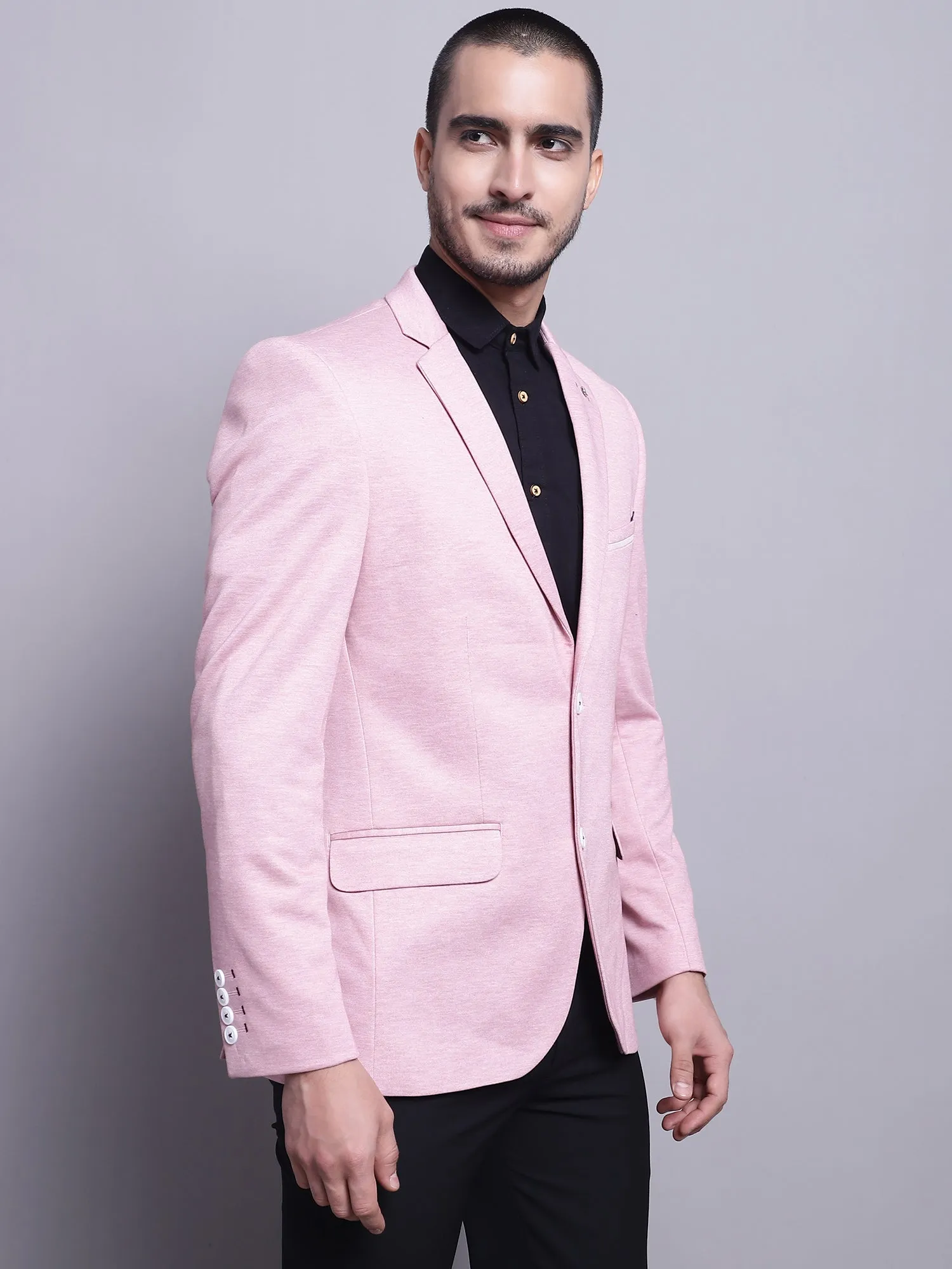 Men Pink Casual Blazer