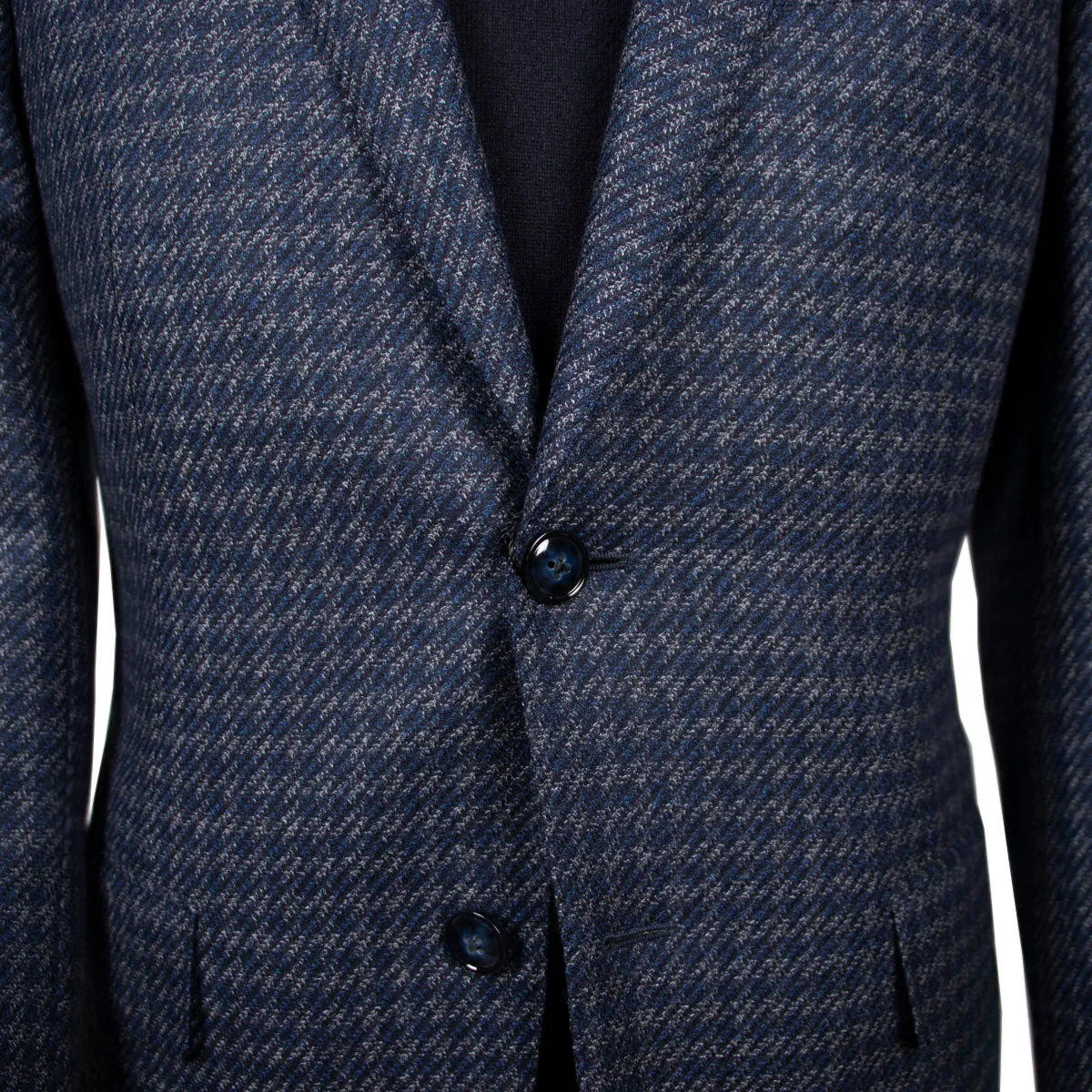 Navy & Grey Twill Pure Wool Jacket