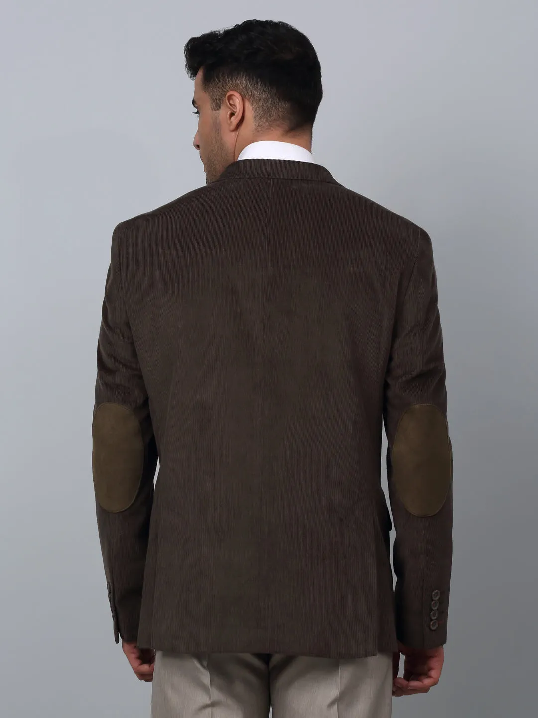 Olive Solid Full Sleeves Formal Blazer For Men