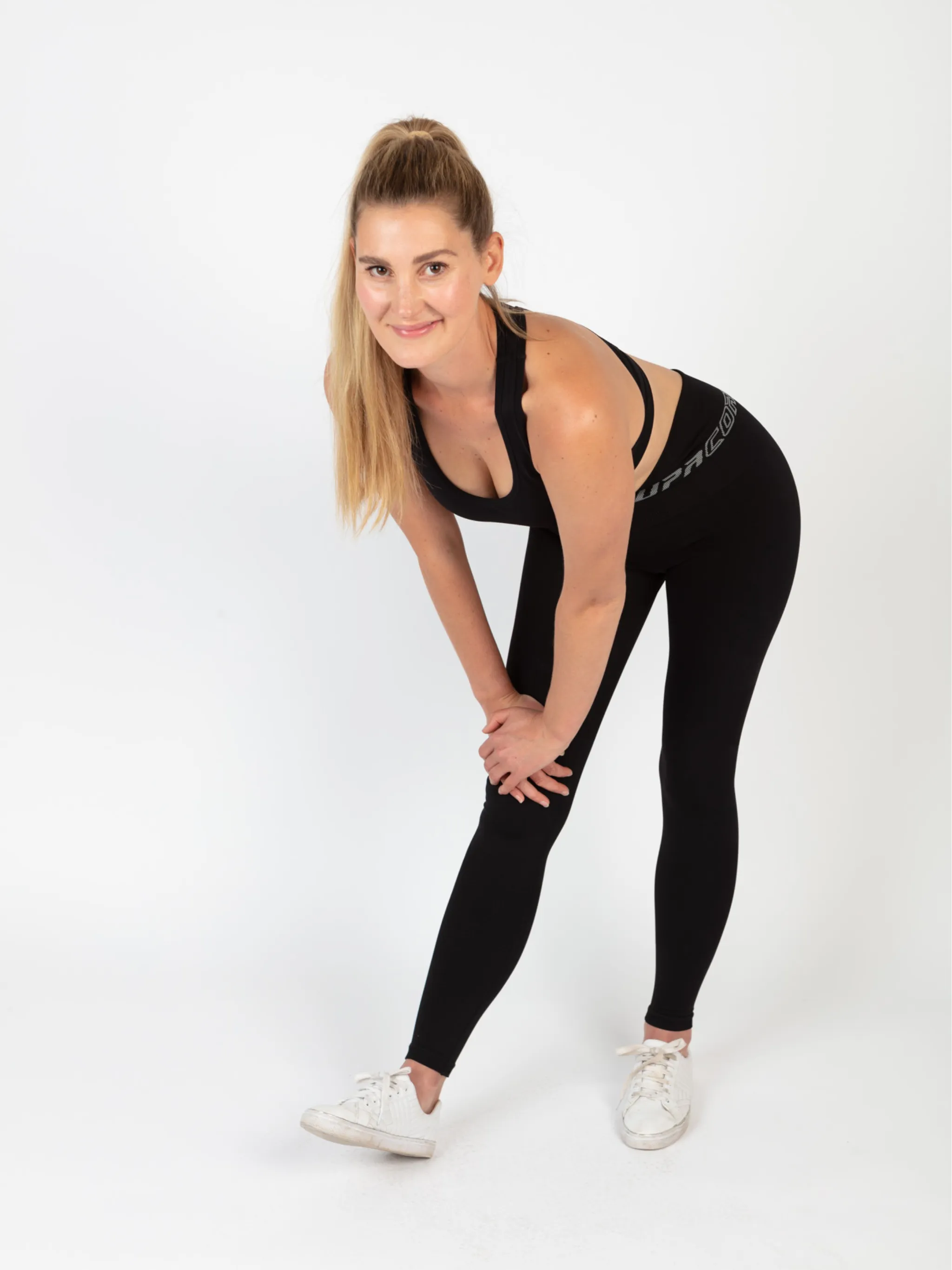 Patented Coretech® Kathy Body Mapped 7/8 Power Running Leggings with Pocket -Black/Navy/Blue