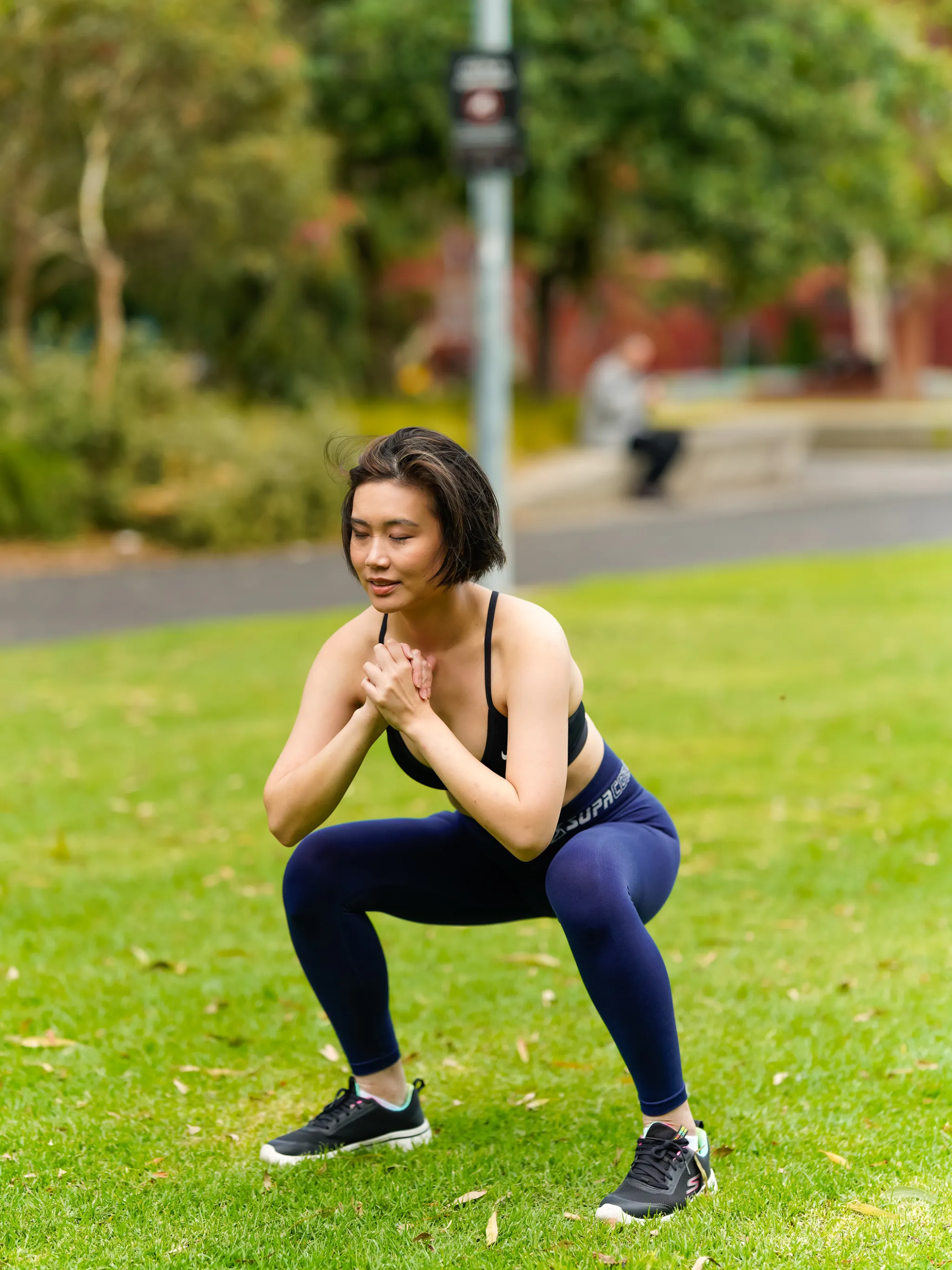 Patented Coretech® Kathy Body Mapped 7/8 Power Running Leggings with Pocket -Black/Navy/Blue