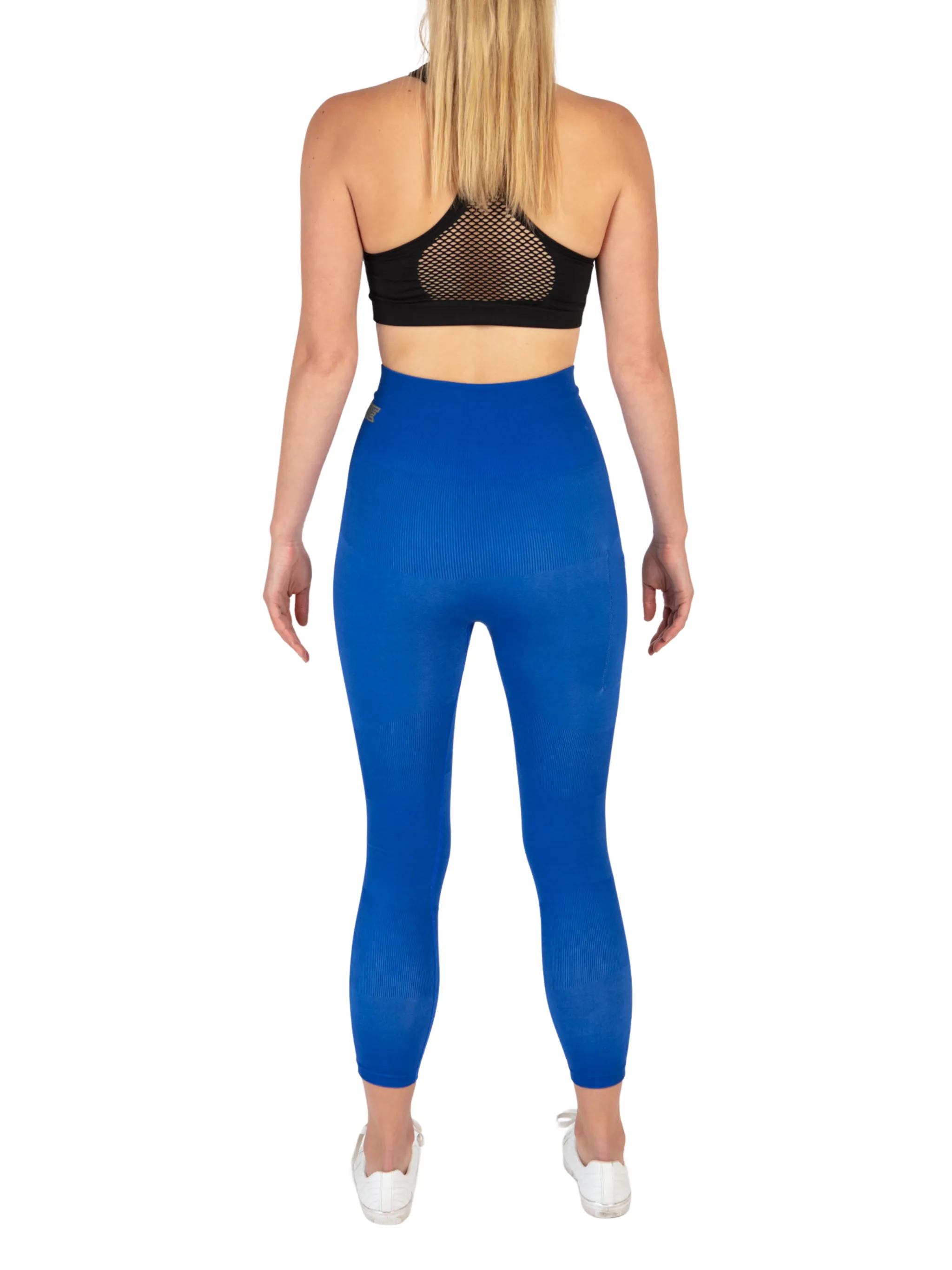 Patented Coretech® Kathy Body Mapped 7/8 Power Running Leggings with Pocket -Black/Navy/Blue