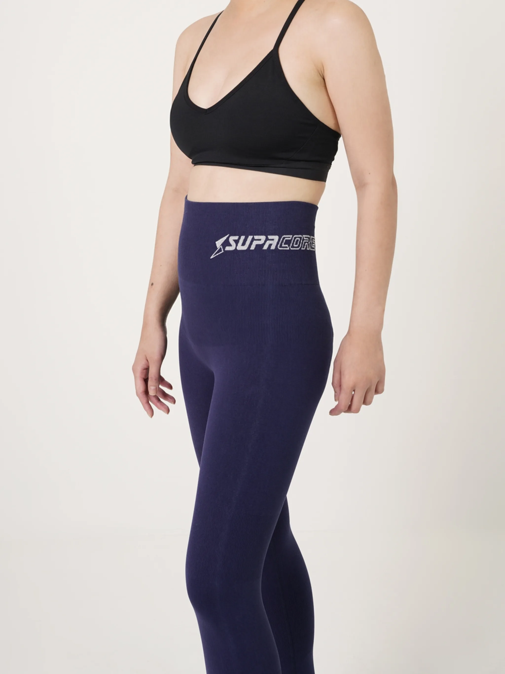 Patented Coretech® Kathy Body Mapped 7/8 Power Running Leggings with Pocket -Black/Navy/Blue