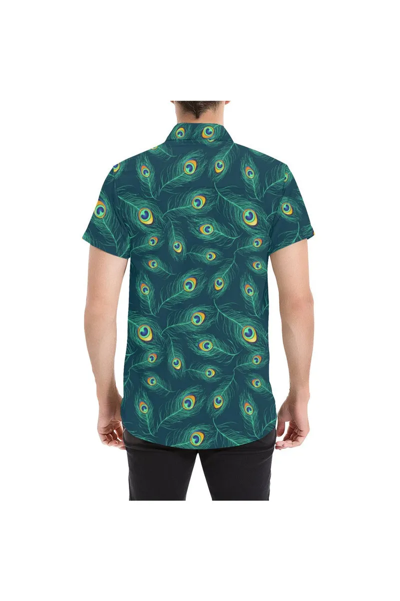 Peacock Feathers Men's All Over Print Short Sleeve Shirt (Model T53)