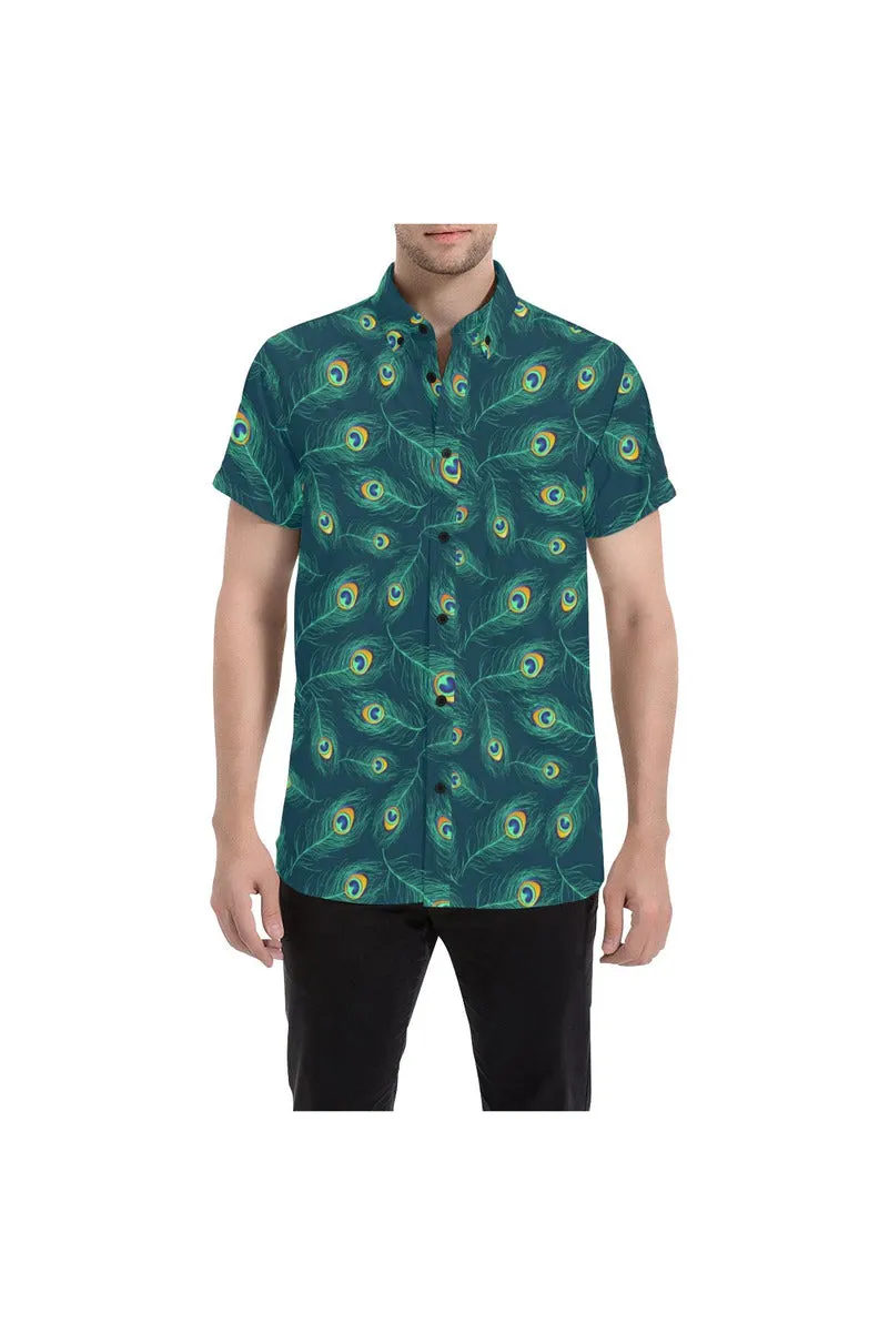 Peacock Feathers Men's All Over Print Short Sleeve Shirt (Model T53)