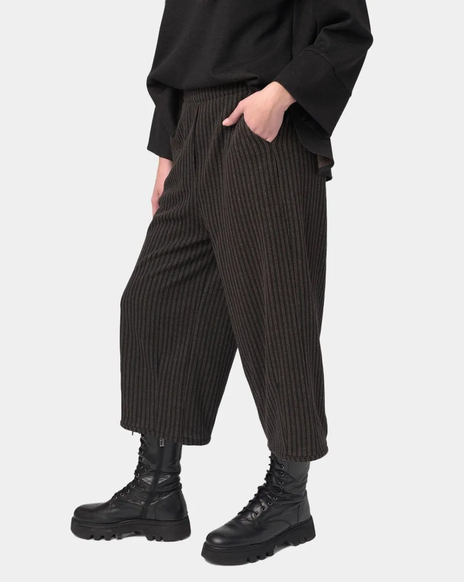 Pinstriped Elastic Waist Pants