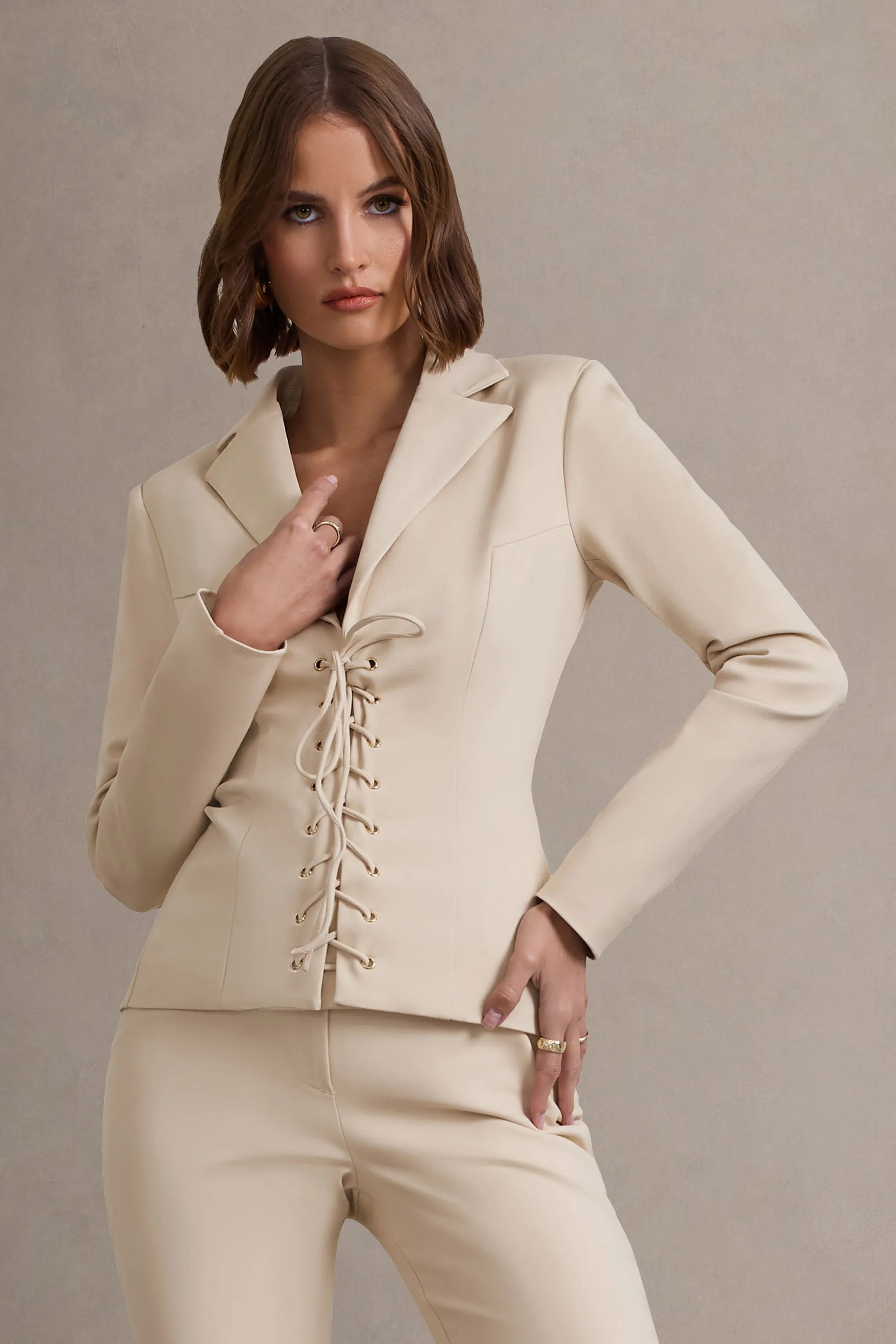 Runway Ready | Stone Laced Corset Tailored Blazer