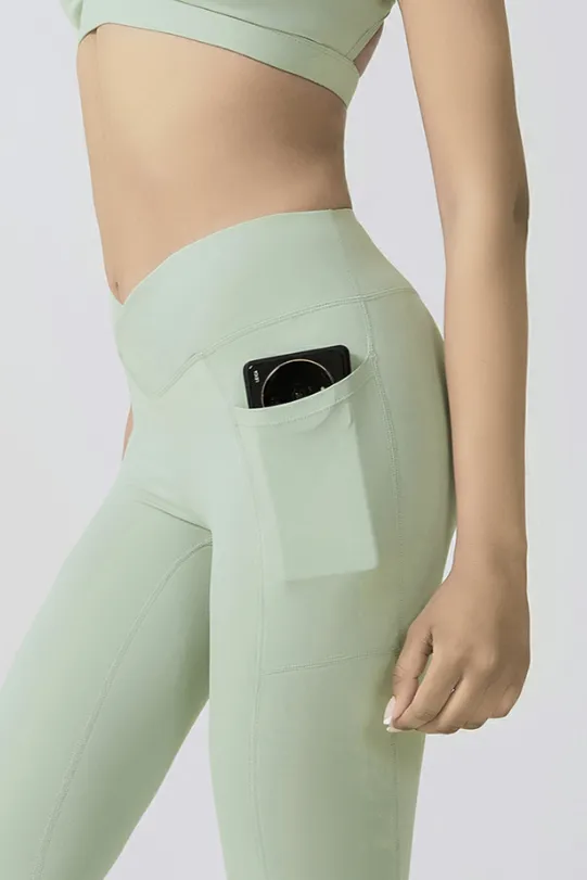 Side Pocket Cross-Waist Leggings