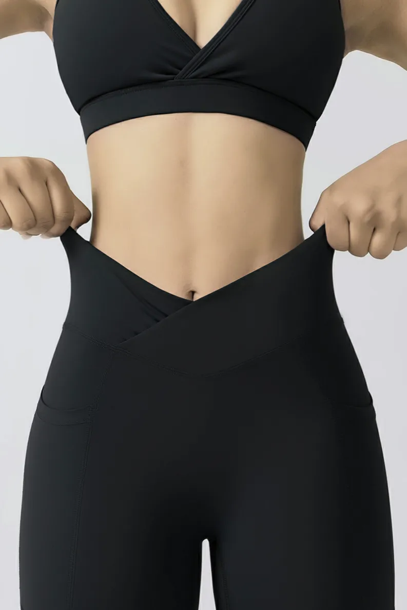 Side Pocket Cross-Waist Leggings