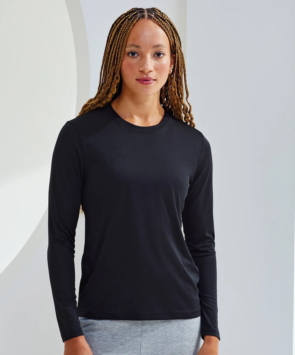 Womens TriDri® long sleeve performance t-shirt | Black