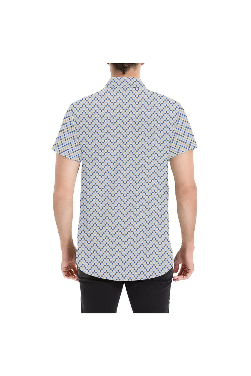 Zig Zag Dots Men's All Over Print Short Sleeve Shirt (Model T53)